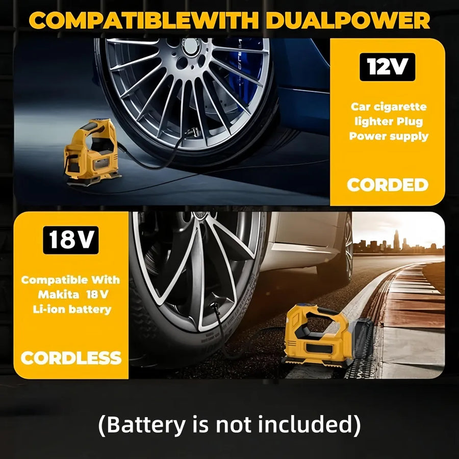 Mobiustream 18V Akku-Luftkompressor LP-1710 – Makita-kompatibel, ohne Akku, Gelb – Produktdetail 4