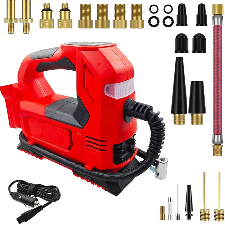 Mobiustream 18V Akku-Luftkompressor LP-1703 – Makita-kompatibel, ohne Akku, Rot – Produktansicht