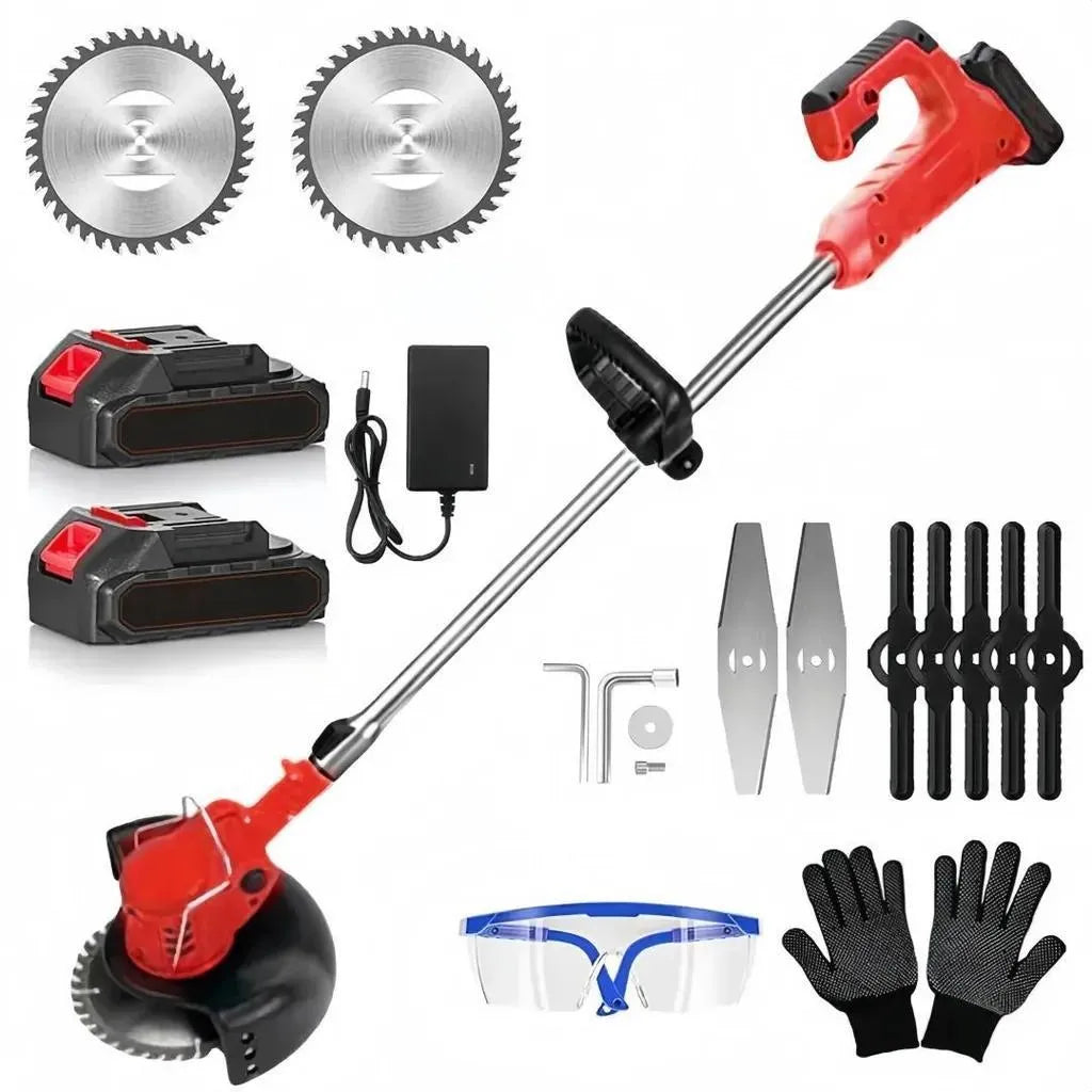 Mobiustream 21V 3-in-1 Akku-Rasentrimmer RT-4808 – 2 Akkus, Rot – Produktansicht