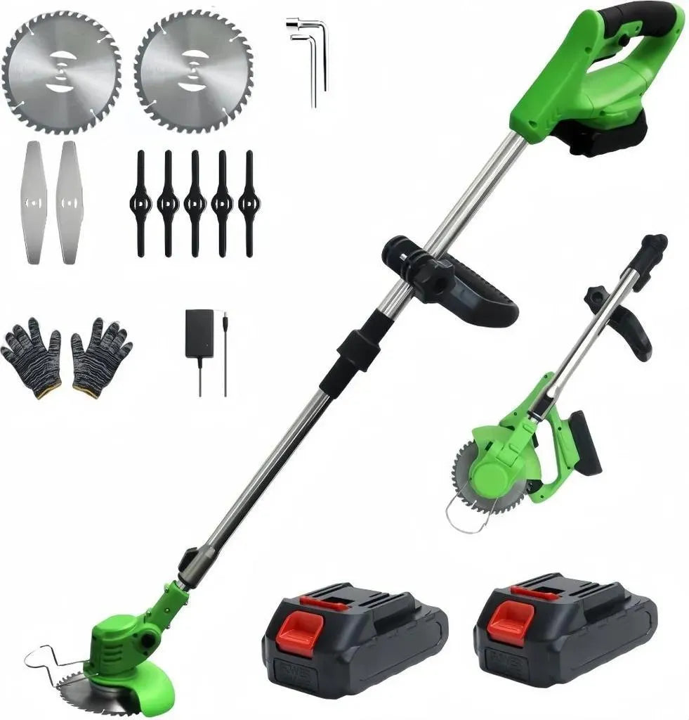 Mobiustream 21V 4-in-1 Akku-Rasentrimmer RT-9245 – 2 Akkus, Grün – Produktansicht