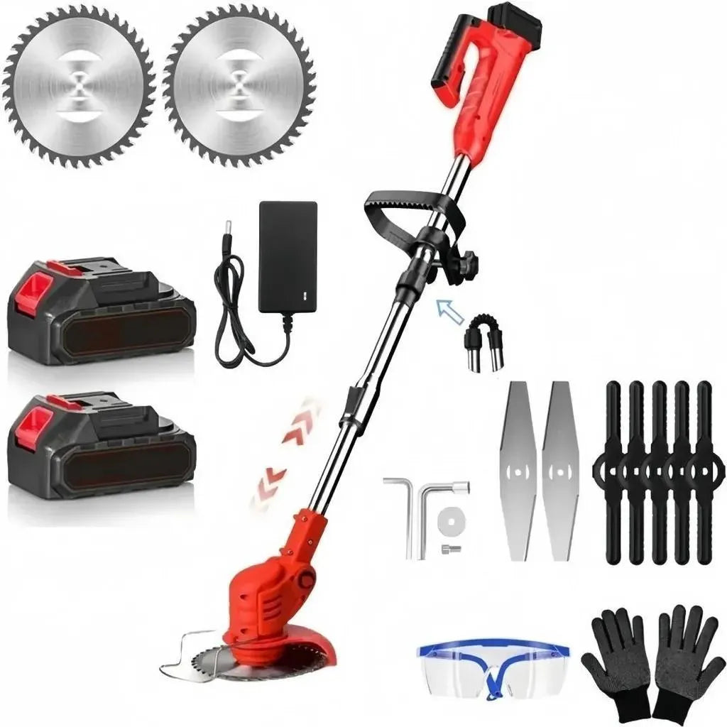 Mobiustream 21V 3-in-1 Akku-Rasentrimmer RT-8859 – 2 Akkus, Rot – Produktansicht