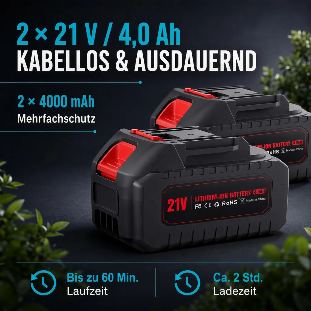 Mobiustream 21V Akku-Heckenschere HS-0379 – 2 Akkus – Produktdetail 6