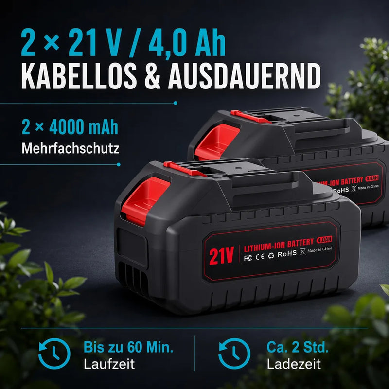 Mobiustream 21V Akku-Heckenschere HS-0379 – 2 Akkus – Produktdetail 6