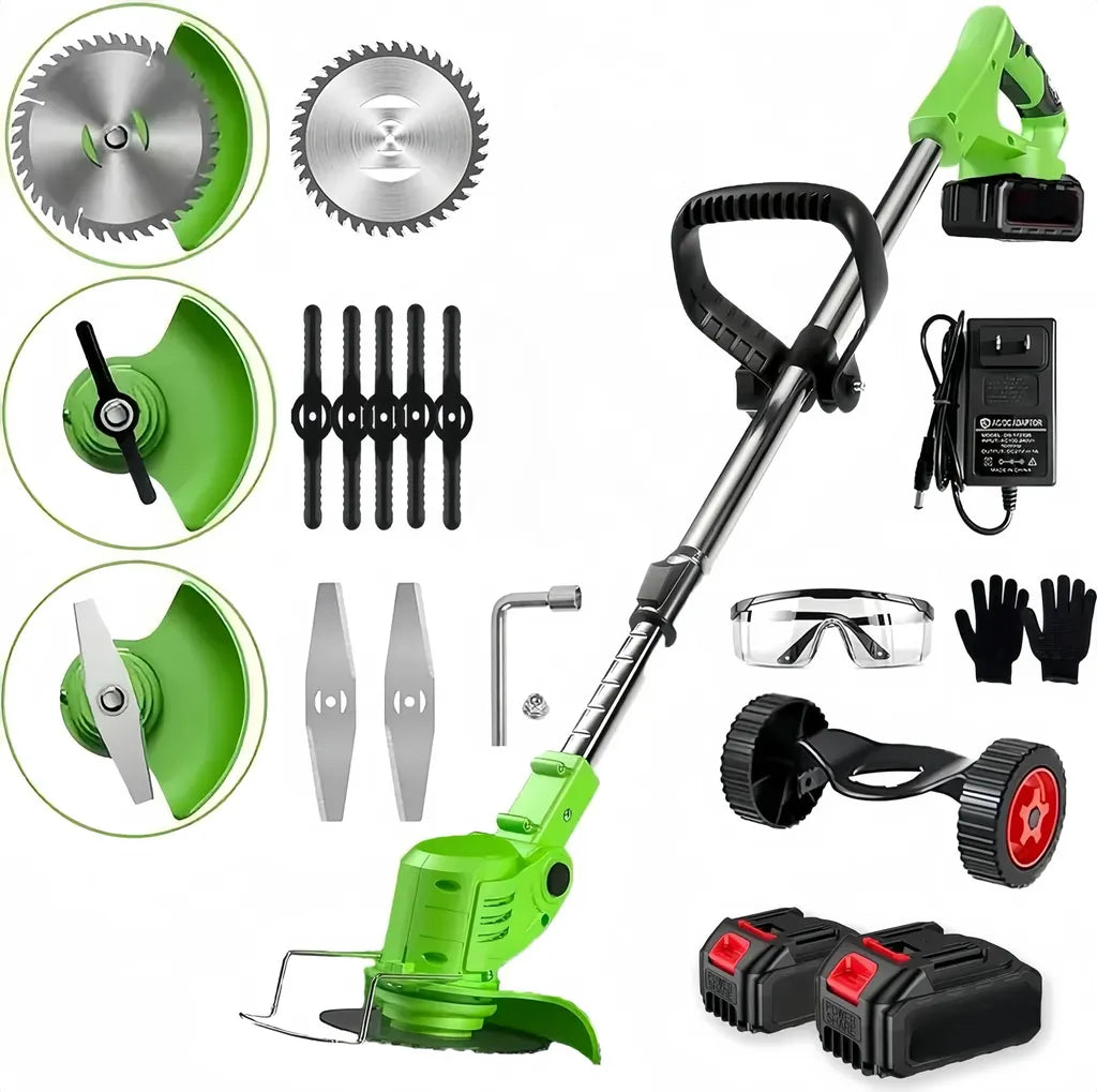 Mobiustream 21V 3-in-1 Akku-Rasentrimmer RT-2199 – 2 Akkus, Grün – Produktansicht