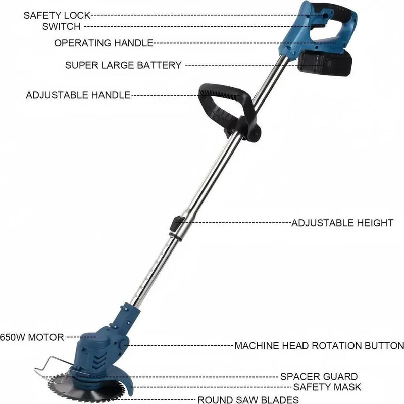 Mobiustream 21V Akku-Rasentrimmer RT-9269 – 2 Akkus, Blau – Produktdetail 6