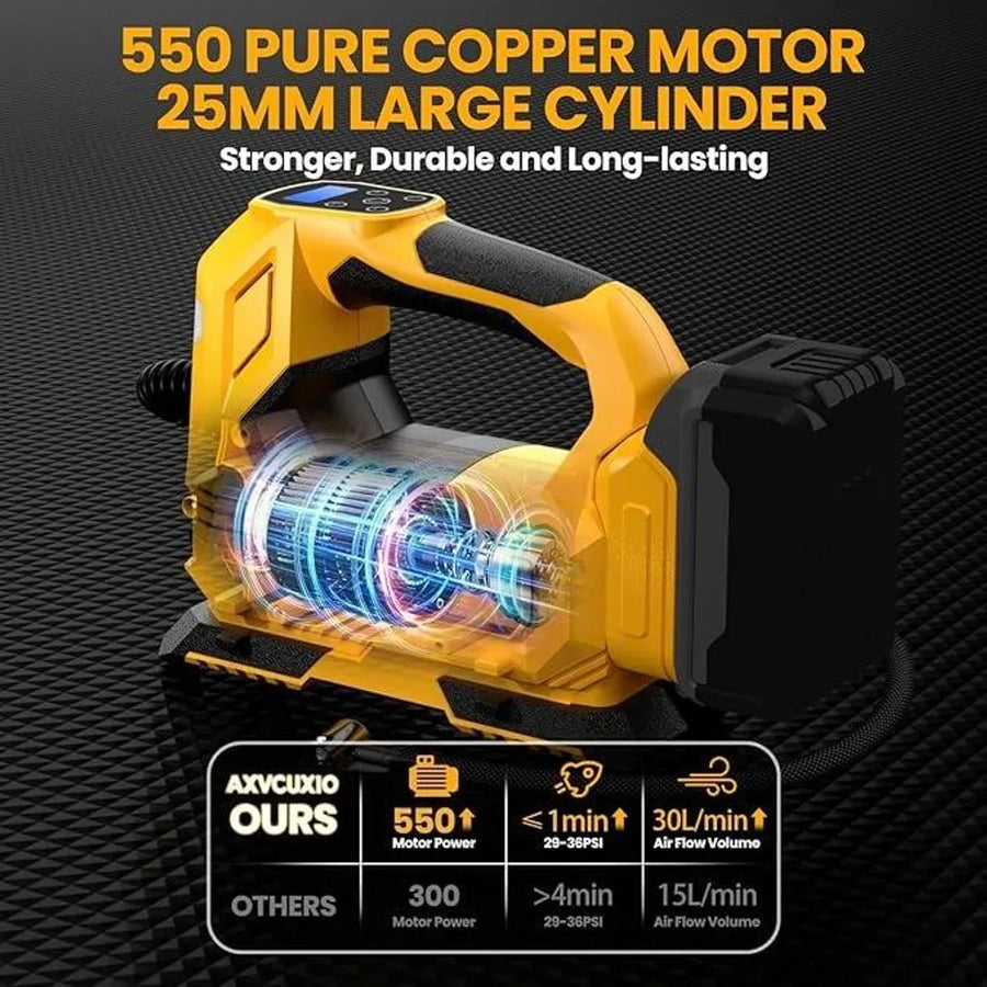 Mobiustream 18V Akku-Luftkompressor LP-1710 – Makita-kompatibel, ohne Akku, Gelb – Produktdetail 2