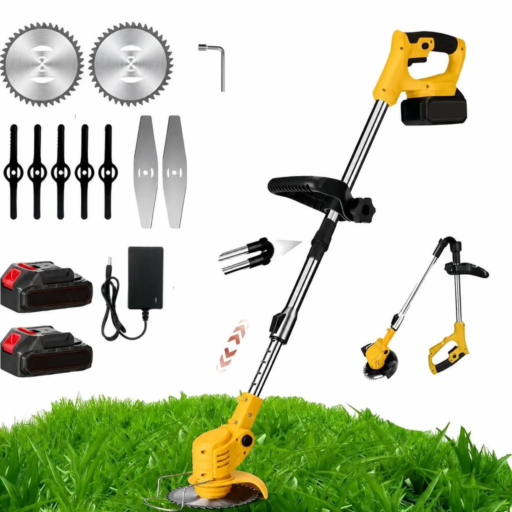 Mobiustream 21V 4-in-1 Akku-Rasentrimmer RT-6704 – 2 Akkus, Gelb – Produktansicht