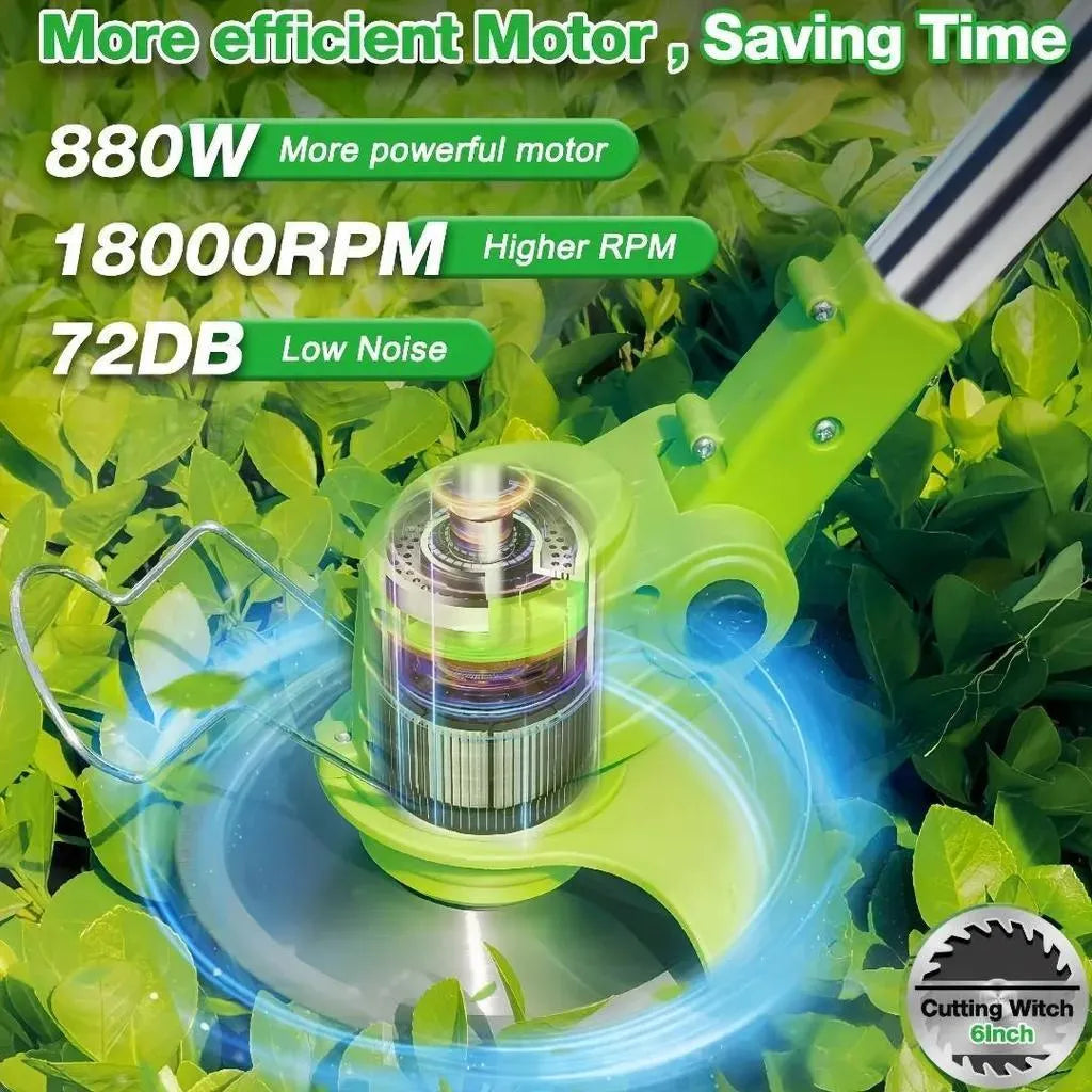 Mobiustream 21V 3-in-1 Akku-Rasentrimmer RT-2175 – 2 Akkus, Grün – Produktdetail 2