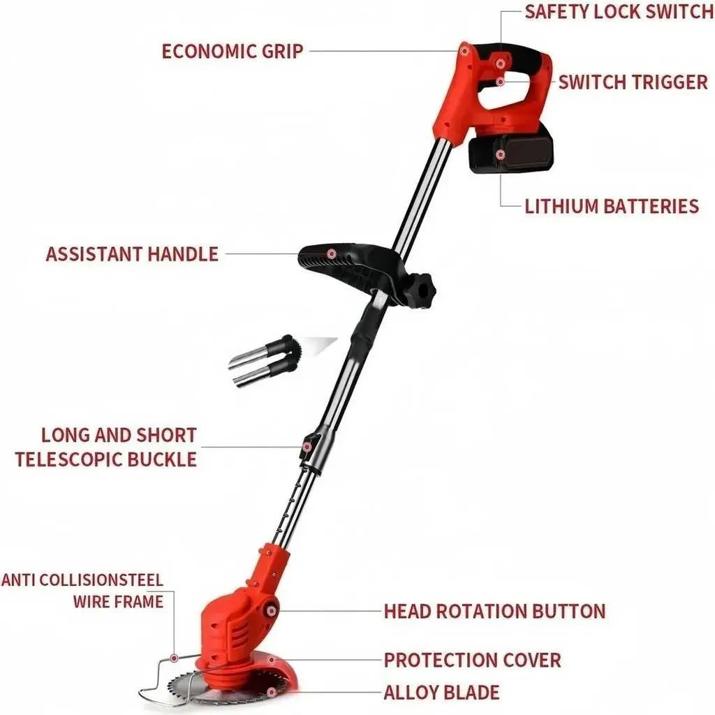 Mobiustream 21V Akku-Rasentrimmer RT-8873 – 2 Akkus, Rot – Produktdetail 5