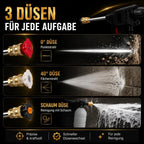 Düsen und Schaumanwendung des Waschgeräts