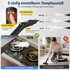 Gelber Dampfreiniger mit 1,6-Liter-Tank – Ansicht 3