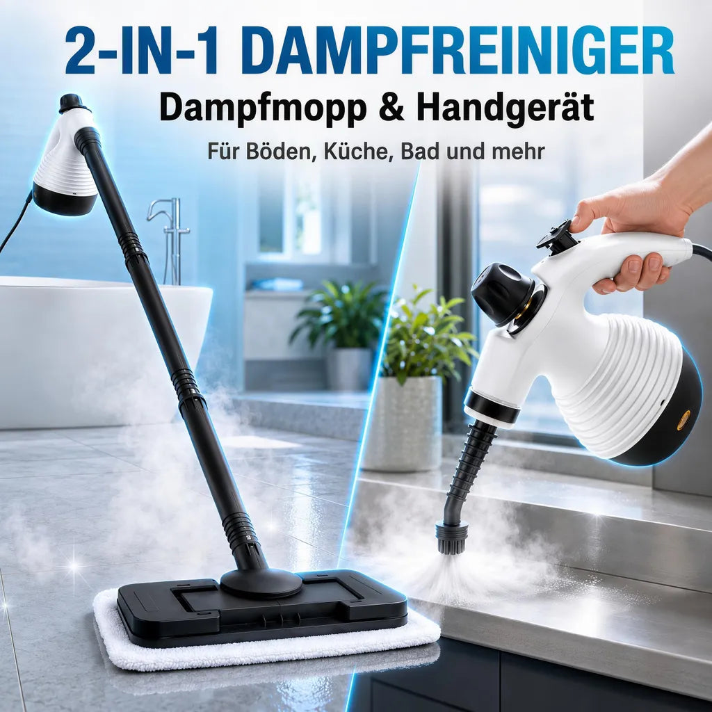 Handdampfreiniger in Weiß-Schwarz – Produktansicht 2