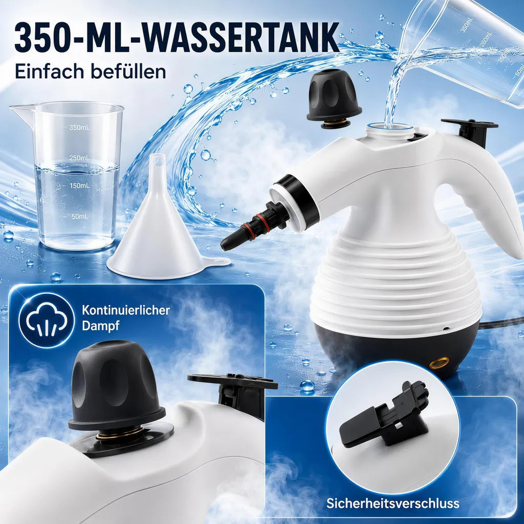 Handdampfreiniger in Weiß-Schwarz – Produktansicht 4