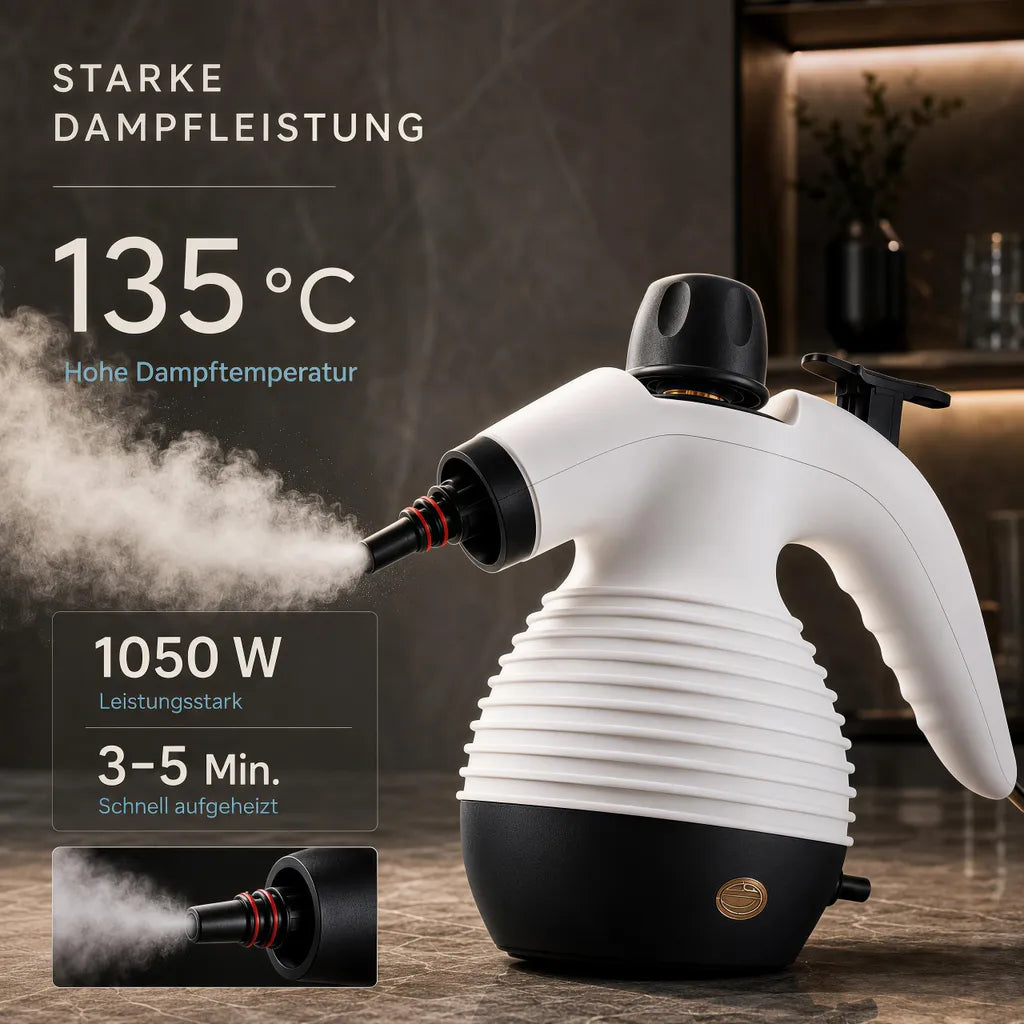 Handdampfreiniger in Weiß-Schwarz – Produktansicht 5
