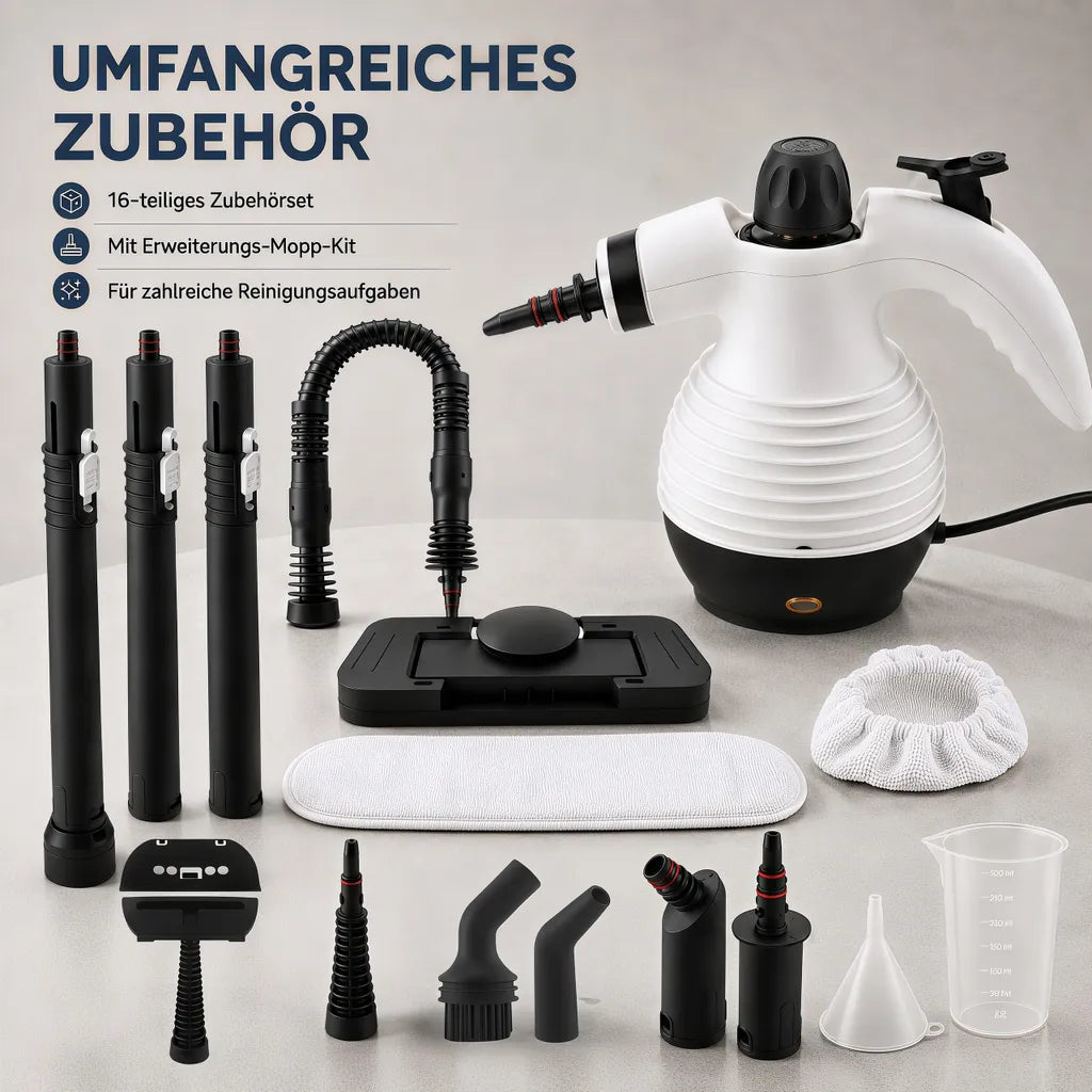 Handdampfreiniger in Weiß-Schwarz – Produktansicht 7
