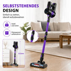 Violetter Akku-Staubsauger mit Display – Ansicht 9