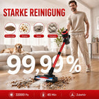 Roter Akku-Staubsauger – Reinigung im Alltag