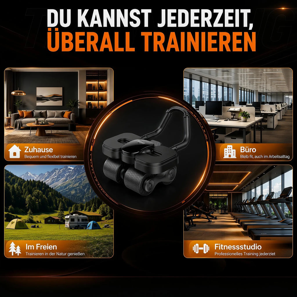 Schwarzer Bauchroller mit Display – Produktdetail 9; abgebildetes Smartphone nicht enthalten