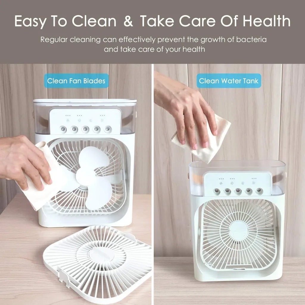 Reinigungsdarstellung des weißen Nebelventilators