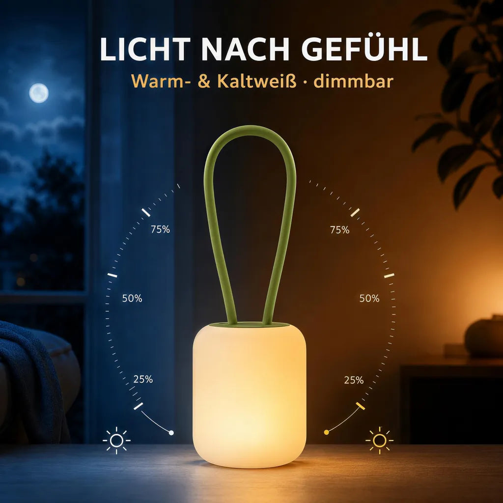 Grüne Leuchte mit warmem und kühlem Licht