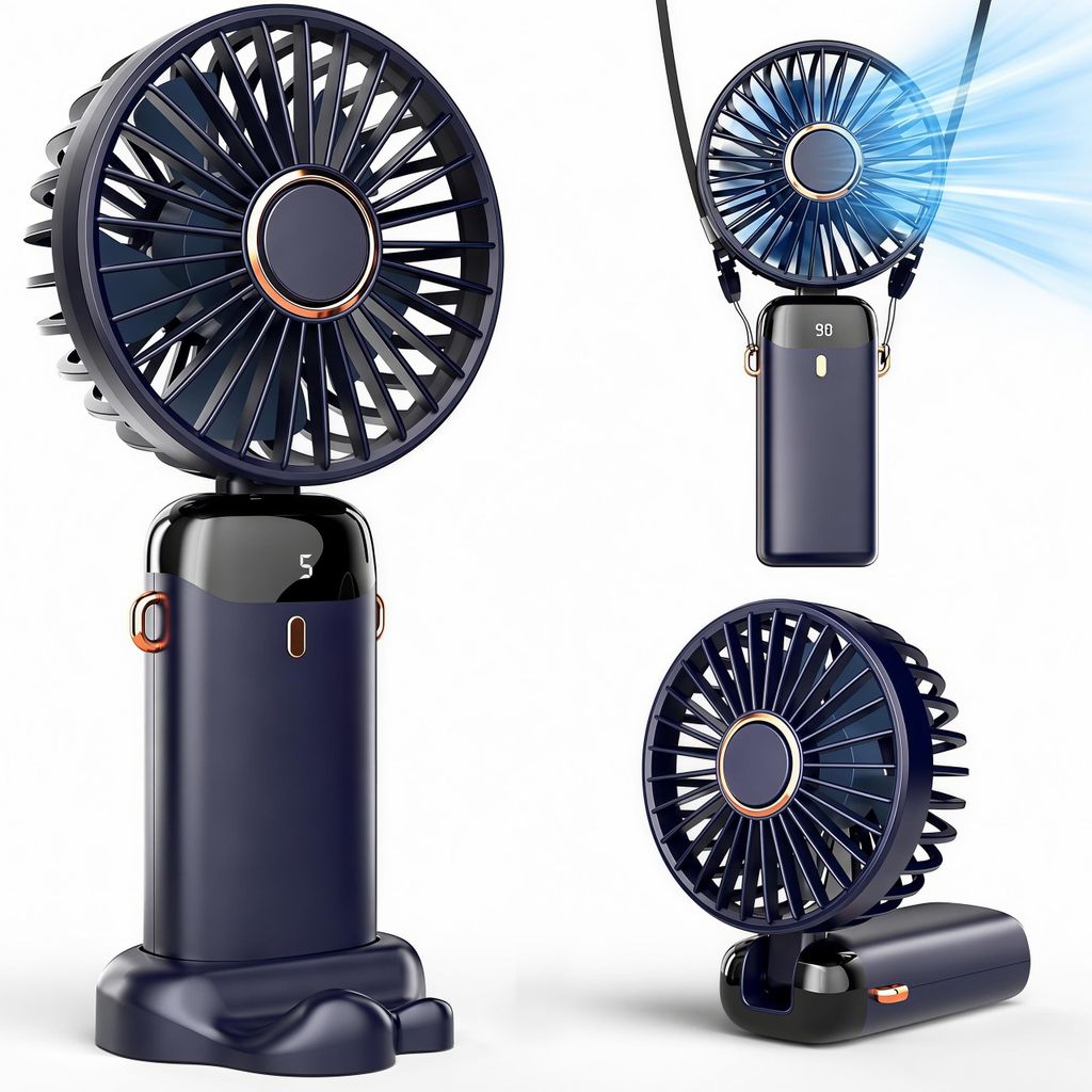 Blauer faltbarer Mini-Handventilator