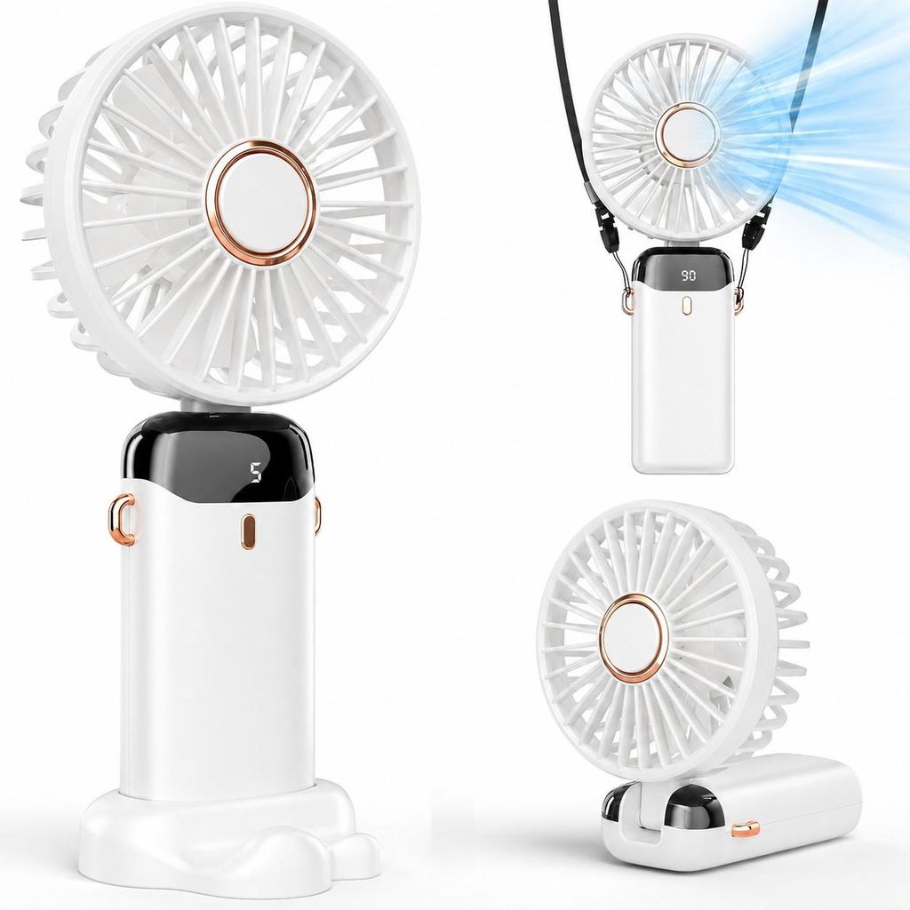 Weißer faltbarer Mini-Handventilator