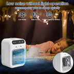 Weißer Tischventilator in einer Schlafzimmer-Anwendungsszene